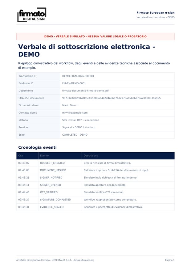 Demo signing audit report preview